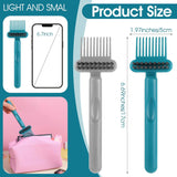2 Pack 2-in-1 Hair Brush Cleaning Tool Hair Brush Cleaner and Remover Tool Dual-Sided Hairbrush Clean Tools for Removing Hairs and Dust Perfect for Home Salon Travel Use (Green Grey)