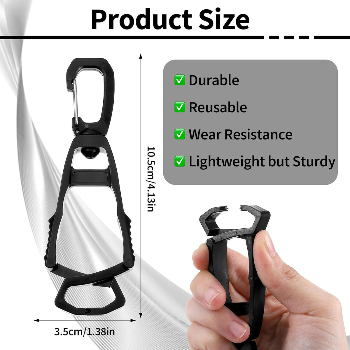 Xindojuz 6 PCS Glove Clips for Work Glove Holders, Powerful Bite Gloves Holder Clip for Duty Belt and Pants Prevent Loss and Free Hands Gloves Clips for Construction Improve Work Efficiency and Safety
