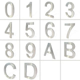 Stainless Steel House Numbers,Metal Modern House Numbers,Mailbox Decor Number,Self-adhesive house Number (3Inch-6, Silver)