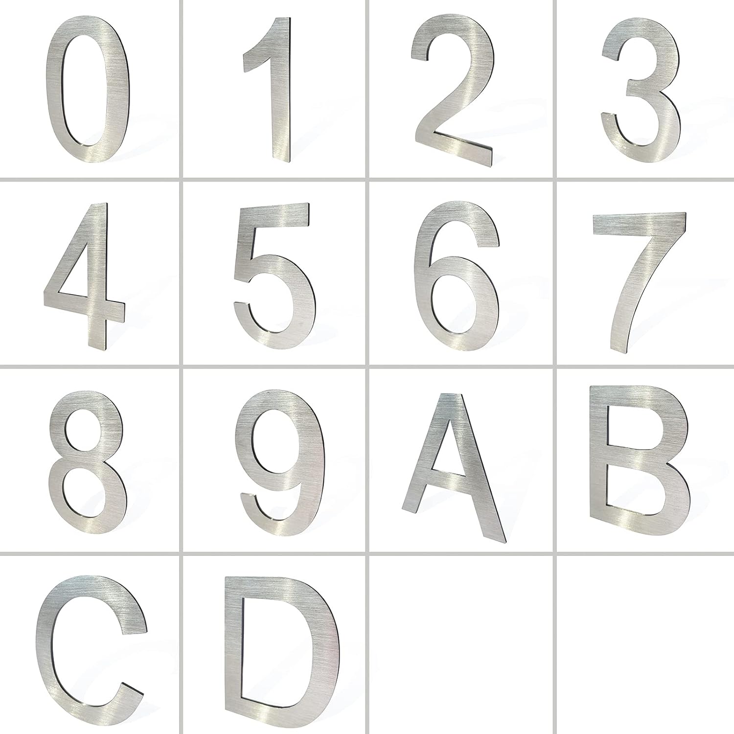 Stainless Steel House Numbers,Metal Modern House Numbers,Mailbox Decor Number,Self-adhesive house Number (3Inch-6, Silver)