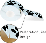 STARLIBOO Paw Print Stickers, 1.5 inch Dog Paw Stickers, 600pcs Puppy Paws Sticker, Clues Paws Print Sticker(Perforation Line/Black)