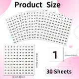 STARLIBOO 1 to 100 Consecutive Number Stickers, 0.4 inch Square Small Number Stickers Labels for Inventory, Storage, Organizing, Boxes, Bins, Toolbox, Locker (3000 Labels, White)