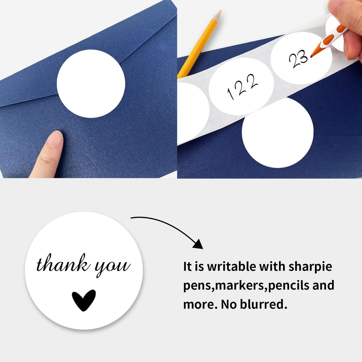 STARLIBOO White Dot Stickers, 2 inch Circle Garage Sale Stickers, 350Pcs Round Price Labels Sticker, Writable Not Blurry for Yard Sale, DO NOT Support Thermal Printing