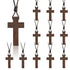 Natural Wooden Cross Necklace for Men&Woman, Crucifix Necklace Men&Woman, Bulk Wooden Small Crosses Gifts for Bible Verse Easter Party Favor, Cross for Car Mirror Hanging Pendant, 1.6In X 1In(12pcs)
