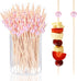 100 Pcs Pearl Toothpicks for Appetizers, 4.7 Inch Pearl Cocktail Picks for Party Decoration, Appetizer Skewers for Charcuterie Sandwich Burgers Fruit Drinks Party (Pink)