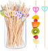 100 Pack Heart-Shaped Cocktail Picks, 4.7" Heart Toothpicks for Appetizers for Valentines Wedding Birthday Party Decoration