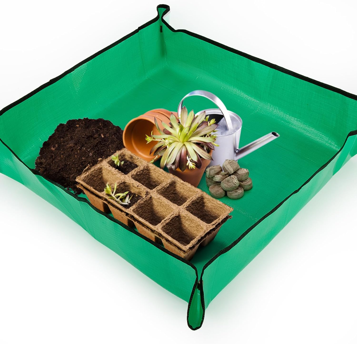 Repotting Mat for Indoor Plants - 26"*26" Plant Potting Tray Transplanting Mat Foldable Waterproof Indoor Gardening Supplies