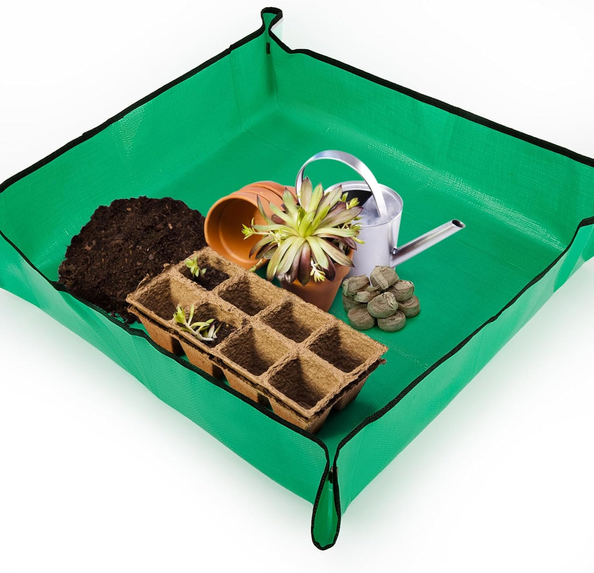 Repotting Mat for Indoor Plants - 26"*26" Plant Potting Tray Transplanting Mat Foldable Waterproof Indoor Gardening Supplies