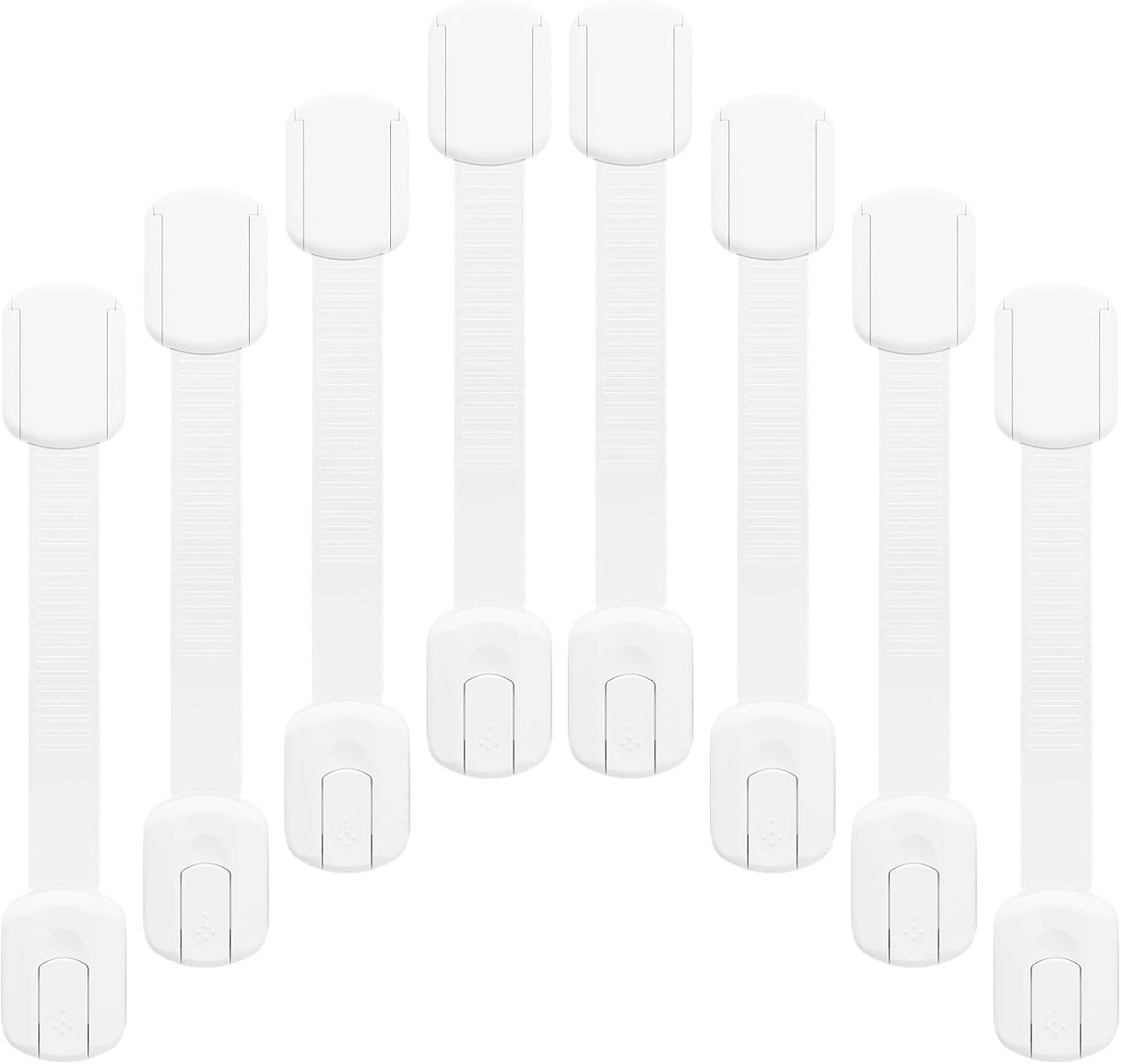 8-pack Child Safety Cabinet Locks, Child-proof Cabinet Locks with 3M Adhesive, No Drilling Required, Multipurpose Baby-proof Cabinet Locks For Drawers, Fridge, Cabinets, Toilet Seat and More