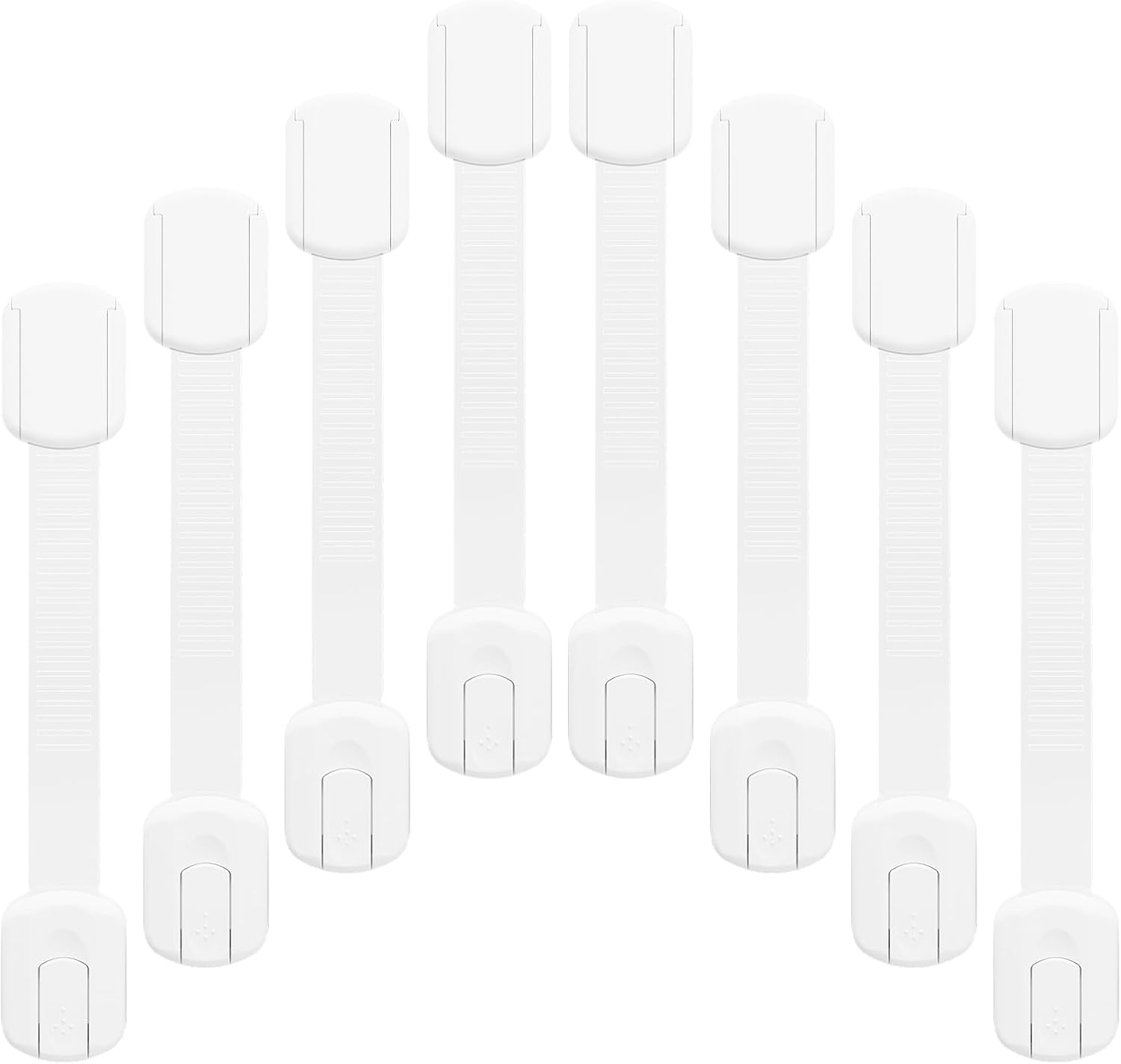 8-pack Child Safety Cabinet Locks, Child-proof Cabinet Locks with 3M Adhesive, No Drilling Required, Multipurpose Baby-proof Cabinet Locks For Drawers, Fridge, Cabinets, Toilet Seat and More