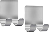 Razor Holder Shaver Hook Hanger Stand(2 Pack)Self Adhesive Stainless Steel Heavy Duty Utility Storage Hook,Shower Hook for Razor,Bathroom Kitchen Organizer for Plug Robe Towel Loofah Bathrobe Coat