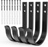 Wall Hooks 4 Pack, 22LB Load-Bearing Black l Heavy Duty Hooks with Expansion Nails - Wall Mounted Coat Rack, Key Holder, Towel Hanger for Bathroom, Kitchen, Outdoor - Decorative Hooks