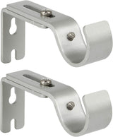 Heavy Duty Adjustable Curtain Rod Brackets Rod Holders for 1 Inch Rod, Silver Color, (Set of 2)