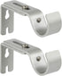 Heavy Duty Adjustable Curtain Rod Brackets Rod Holders for 1 Inch Rod, Silver Color, (Set of 2)