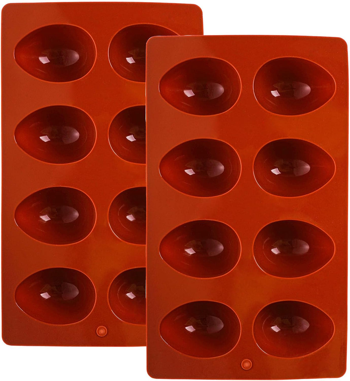 8 Cavity Silicone Egg Molds Set of 2 for Easter Silicone Egg Pan Baking Supplies for Cake Decorating Chocolate Candy