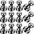 12Pcs Black Refrigerator Magnets Fridge Magnets,Small and Dainty Magnets, Metal Magnets for Fridge, Whiteboard, Office, Classroom, Map, Kitchen