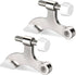 Hinge Pin Door Stopper, 2 Pcs Heavy Duty Hinge Pin Stopper, Adjustable Door Stopper with White Rubber Bumper Tips, Striking Wall Dents from Door Knobs, Silver
