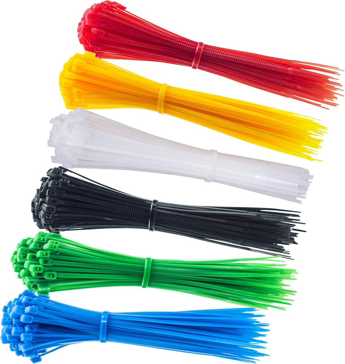 8 Inch Zip Ties (Tying Length 6.7"), 120pcs Nylon Cable Ties, 6 Multi-colors