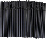Flexible Plastic Straws Bendable for Drinking, Diameter 5 MM Length 21 CM (8.27 Inches), 100 PCS, Black, Standard Length