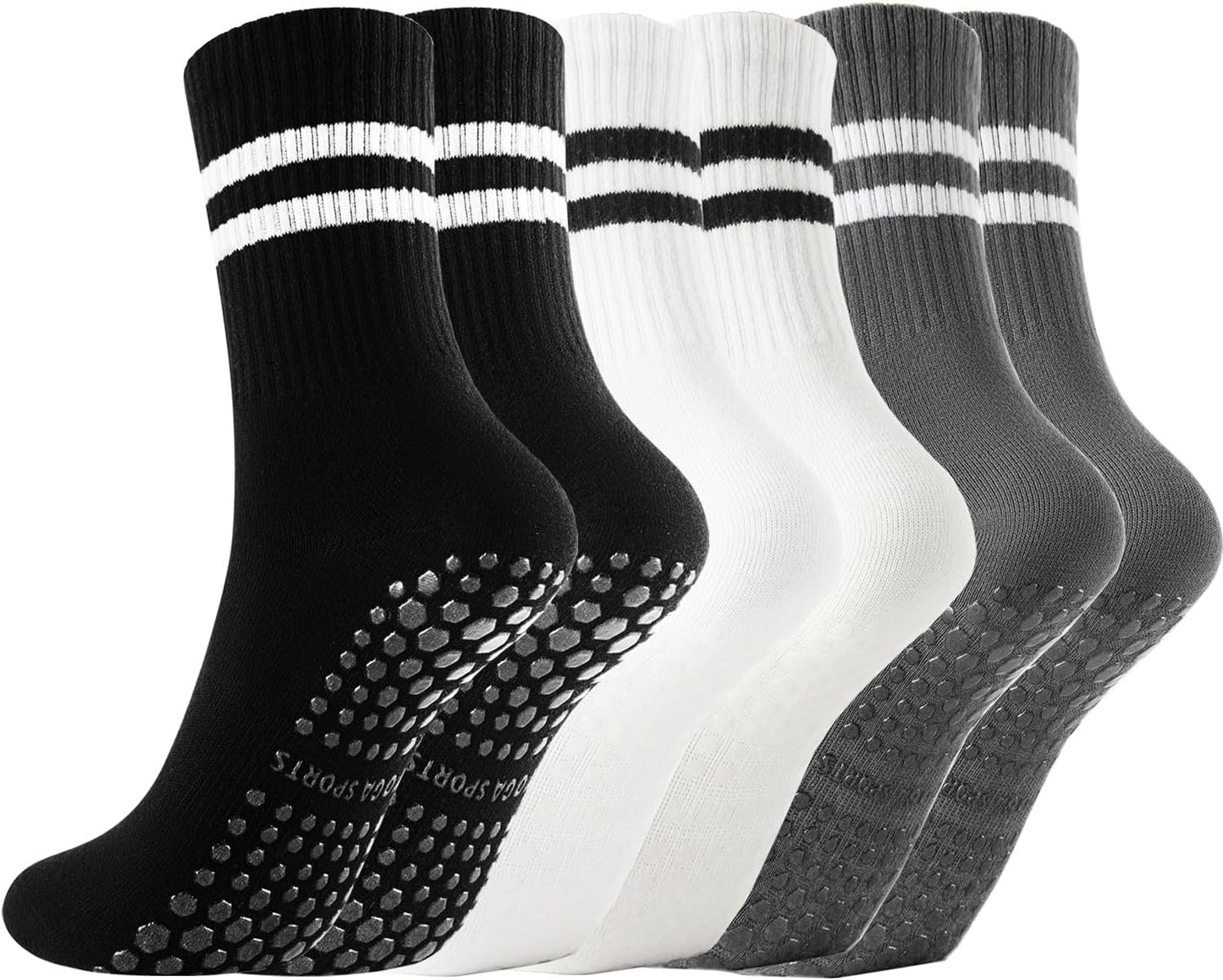 Non Slip Yoga Grip Pilates Socks for Women&Men Anti Slipper Grippy Socks for Ballet, Hospital, Dance, Trampoline