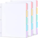 Blank Writable Binder Dividers, 1/5 Cut Tabs, 3 Hole Punch Dividers with Reinforced Edge, Binder Dividers with Multicolor Tabs, Letter Size, 3 Sets, 15 Dividers
