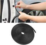 Car Door Edge Guards, 16Ft Rubber Seal Car Door Edge Trim, U Shape Door Edge Protector Guard, Aluminum Weather Proofing Automotive Door Edge Molding Protection for Most Car (Black)
