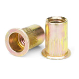 Rivet Nuts, 100Pcs M5 Rivet Nuts,Zinc Plated Finish Carbon Steel Flat Head Rivnut Threaded Insert