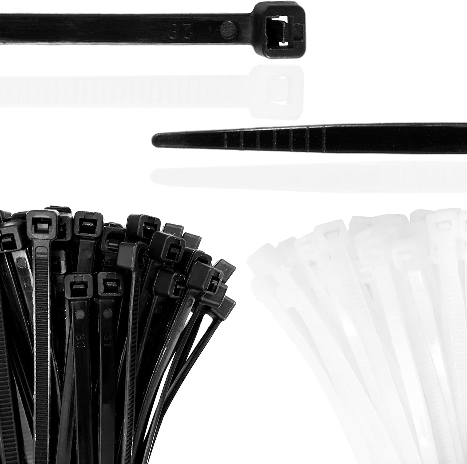 Cable Ties 100 Pcs Wraps Zip Ties Heavy Duty for Multi-Purpose(6 Inch, Black and White, 50pcs for Each)
