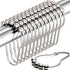 Shower Curtain Hooks Rust Proof (Set of 12) - Stainless Steel Shower Curtain Rings - Anti Slip Roller Balls for Easy Glide (Secure Lock Hooks, Polished Nickel)