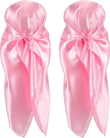 35 Inch Silky Head Scarf 2 Pcs Large Square Neck Scarf Sleeping Hair Wrapping Satin Bandana for Women