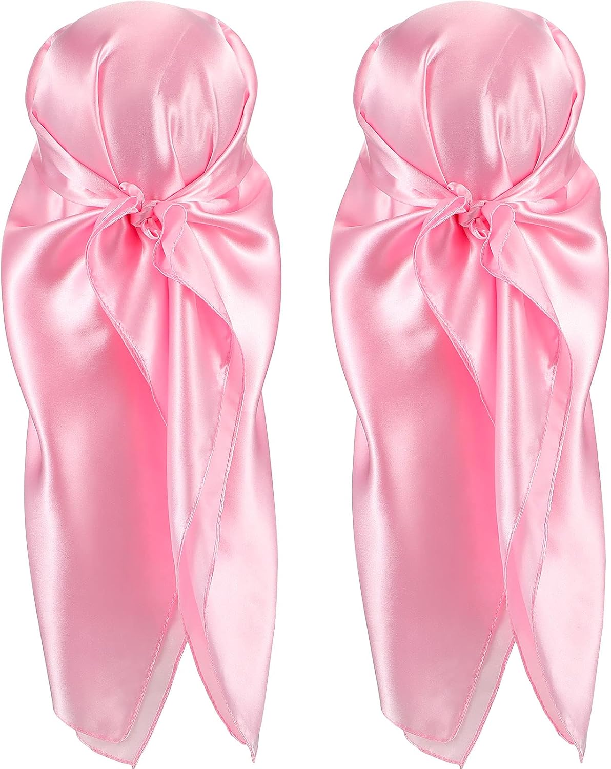 35 Inch Silky Head Scarf 2 Pcs Large Square Neck Scarf Sleeping Hair Wrapping Satin Bandana for Women