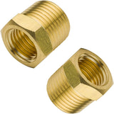 1/4" NPT Male to 1/8" NPT Female Brass Reducer Bushing Forged Hex Head Pipe Fitting 1200psi (Pack of 2)