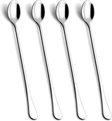 9.5-Inch Long Handle Iced Tea Spoon, Coffee Spoons, Ice Cream Spoons, Stainless Steel Cocktail Stirring Spoons, Set of 4
