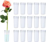 Floral Water Tubes 1.6 Inch Plastic Water Tubes for Floral Flower Vials with Caps for Flower Arrangement Decoration (Clear, 20 Pcs)