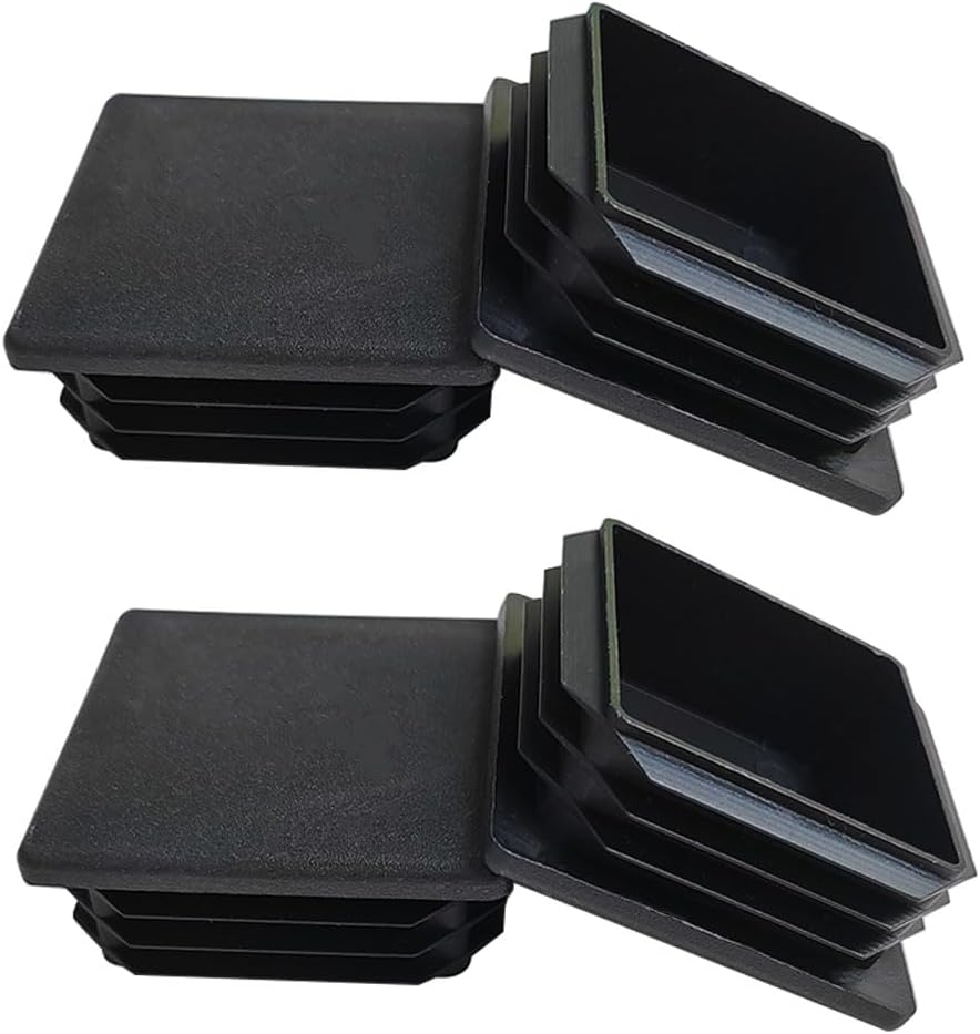 4 Pack 2'' Inch End Cap Square Tubing Black Plastic Plug,Tubing Post End Cap Suitable for Square TubeSquare Plastic Plug, Tubing Post End Cap