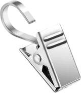 25 Pack Curtain Clips for Hanging Curtain Hooks, Stainless Steel Curtain Hooks with Clips, Small Hooks Clips for Camper Awning Light Photos Party Decorations