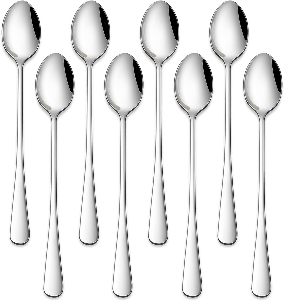 7.5 Inches Stainless Steel Iced Tea Spoons,Set Of 8 Long Stirring Spoons For Coffee,Cocktail,Ice Cream,Long Handle Iced Teaspoons,Latte Spoons For Mixing