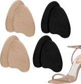 4 Pairs Forefoot Cushion Inserts for Women Shoes,Non-Sliding Insole Pads for Open Toe Heel Pads Inserts for Too Big Shoe,No Slip Heel Grips Liners Pads for Loose Shoe,Ball of Foot Cushions