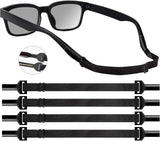 Adjustable Glasses Strap Eyeglasses Strap 4 Pack Sunglasses Strap No Tail Eye Glasses Holders around Neck for Men Women Kids Eyeglass Holders Sports Glasses Strap Black (9.5-13.5 inch) 1