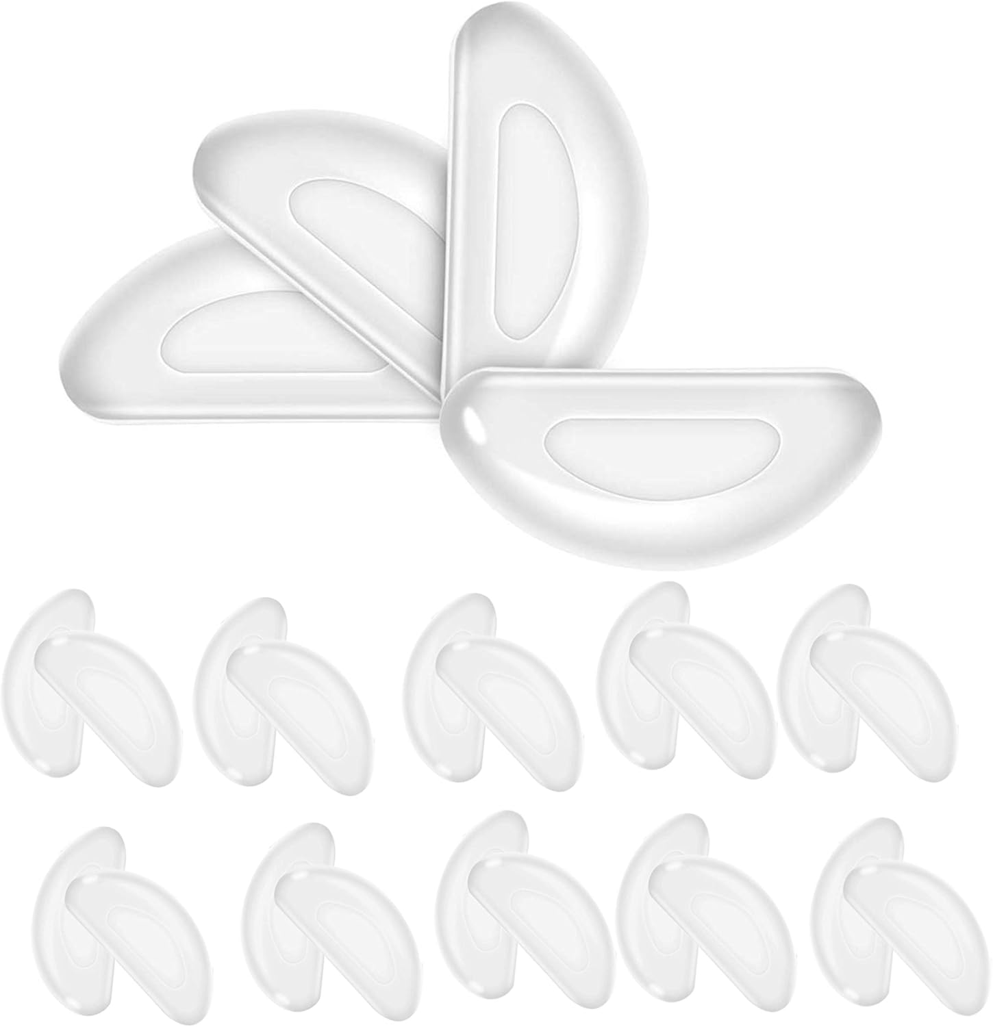 Silicone Eyeglass Nose Pads Sticky, Hypo-allergenic Adhesive Nose Grips for Glasses and Sunglasses 12 Pairs