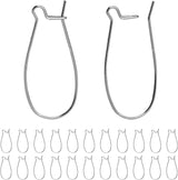 Ear Wire Hooks 60pcs Stainless Steel Kidney Earring Hook Wire Ear Findings for Earring Making Jewelry Making Earwire DIY (25mm, 60pcs)