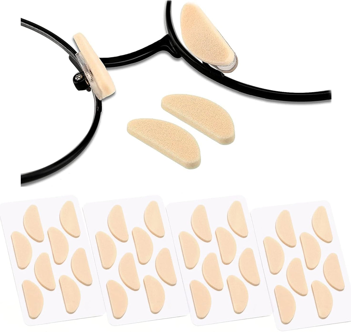 Glasses Nose Pads Adjustable Eyeglass Nose Pads Foam Nose Pads for Glasses Non Slip Eye Glasses Nose Pads for Plastic Frame (16pairs,Skin/1.5mm)