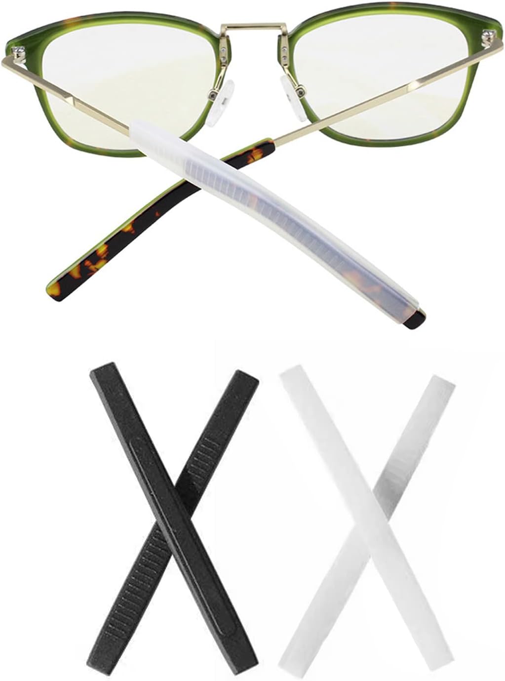 Eyeglass End Tips Silicone Eye Glasses Temple Tips Anti-Slip Elastic Glasses