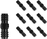 Drip Irrigation Parts 10 Pcs 1/2 Inch Barbed Straight Couplings Fittings Drip Line Connectors for 1/2 Inch Irrigation Tubing Garden Watering System (10pcs)