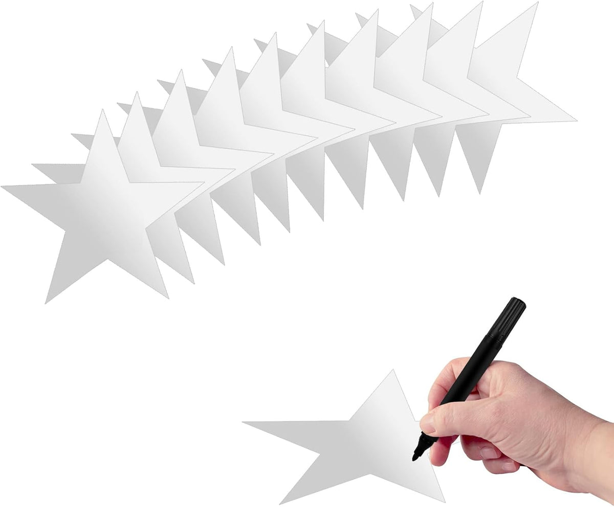 30 Pcs Silver Star Cutouts - Double Printed Paper Stars Decoration - 5.9 Inches - Perfect for Wedding & Party Décor (Silver, 5.9" L x 5.9" W)