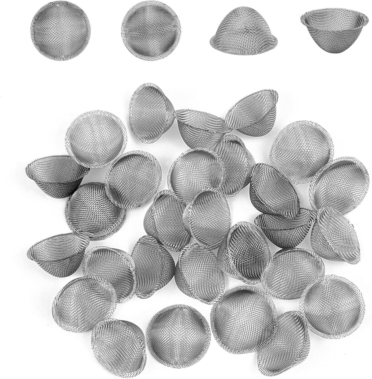 50 Pieces 0.75 Inch Pipe Screens, Stainless Steel Mesh Clean Screens with Tapered Design - Mini Metal Clean Screen,Includes Storage Box for Easy Organization (0.75 Inch-50Pcs)