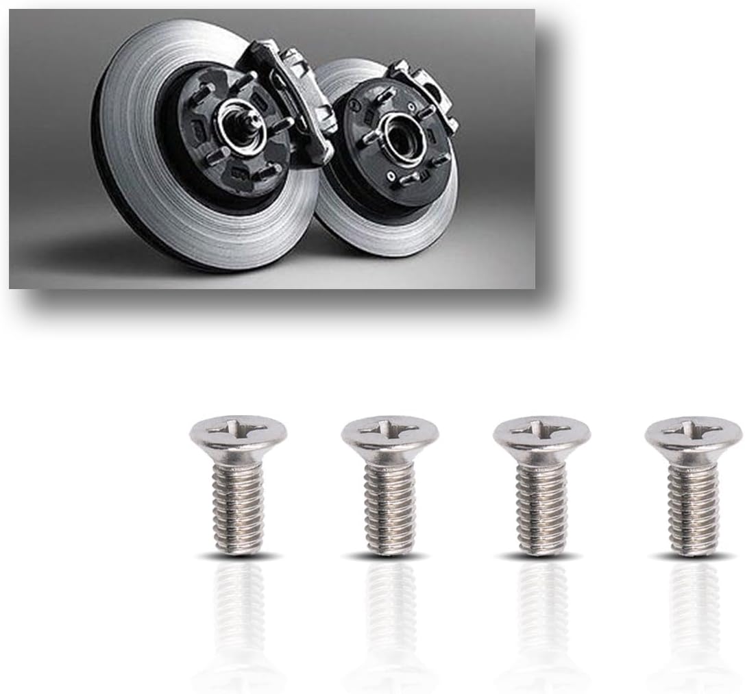 4-Pack Screw for Rotor Brake Disc Retaining, Retaining Hardware Bolts Screw Kit for Honda, Acura and Kia Models, Stainless Steel Brake Disc Rotor for Front and Rear