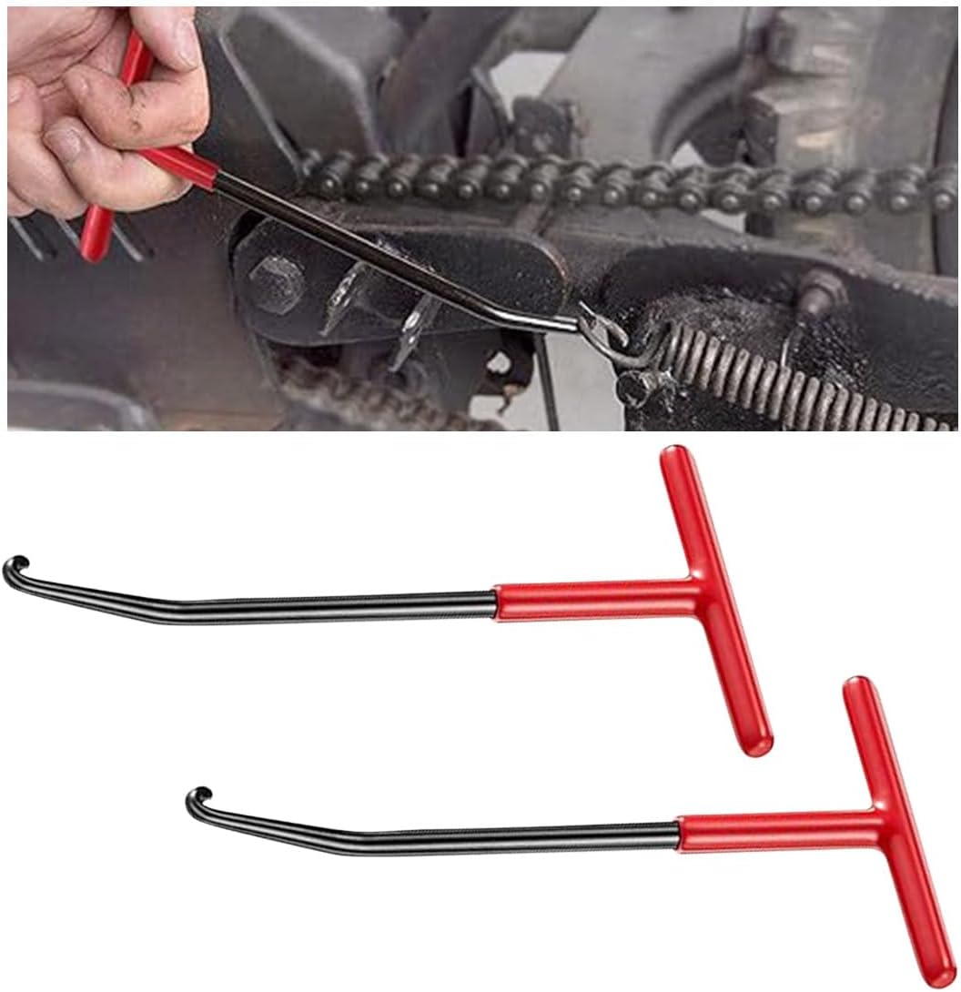 Motorcycle Exhaust Spring Hook, T Shaped Handle Exhaust Spring Hooks, Rubber Coating Exhaust Spring Puller Tool Fit for Vehicle Motorcycle Dirt Bike Removal, Installation Tool