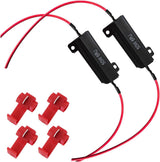 50W 6ohm LED Load Resistors with Quick Wire Clips, Aluminum Case Resistor for Fix LED Turn Signal Lights Bulb Fast Hyper Flash, Automotive Replacement Resistor for Fix Blink Error Code (Black, 2PCS)