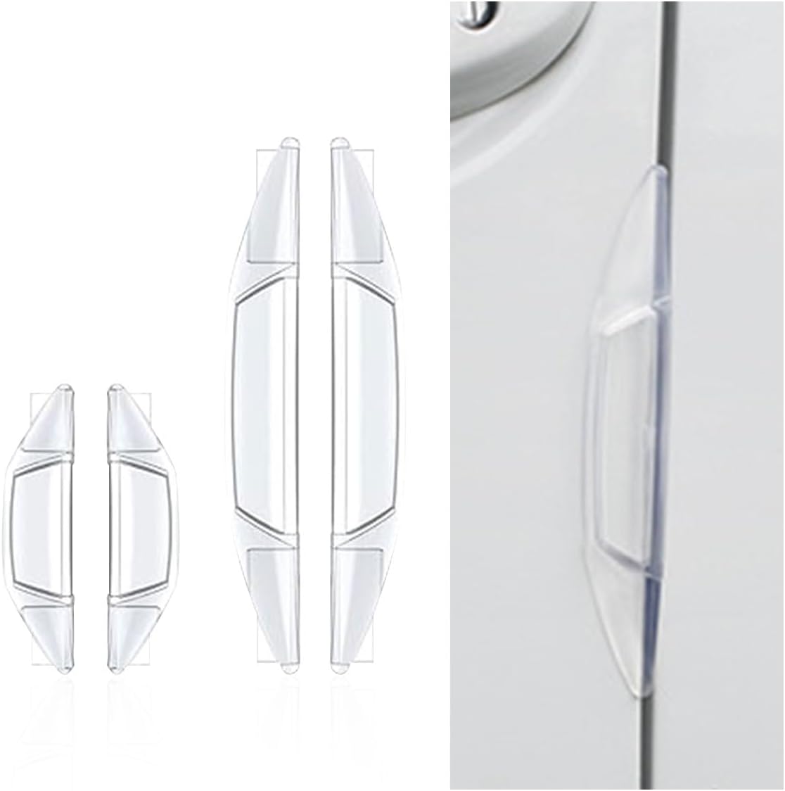 4 PCS Car Door Bumper Anti-Collision Strips, Car Door Embedded Anti-Scratch Strip, Self-Adhesive Car Side Door Edge Guard Protector, Universal Car Door Protection Decorative Cover (Transparent)